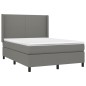 vidaXL Giroletto a Molle con Materasso Grigio Scuro 140x190 cm Tessuto
