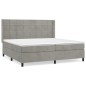 vidaXL Giroletto a Molle con Materasso Grigio Chiaro 200x200cm Velluto