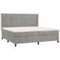 vidaXL Giroletto a Molle con Materasso Grigio Chiaro 200x200cm Velluto