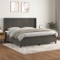 vidaXL Giroletto a Molle con Materasso Grigio Scuro 200x200 cm Velluto