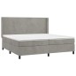 vidaXL Giroletto a Molle con Materasso Grigio Chiaro 200x200cm Velluto