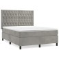 vidaXL Giroletto a Molle con Materasso Grigio Chiaro 140x200cm Velluto