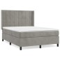 vidaXL Giroletto a Molle con Materasso Grigio Chiaro 140x200cm Velluto