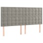 vidaXL Giroletto a Molle con Materasso Grigio Chiaro 200x200cm Velluto