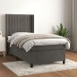 vidaXL Giroletto a Molle con Materasso Grigio Scuro 100x200 cm Velluto