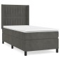 vidaXL Giroletto a Molle con Materasso Grigio Scuro 100x200 cm Velluto