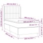 vidaXL Giroletto a Molle con Materasso Grigio Scuro 100x200 cm Velluto