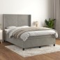 vidaXL Giroletto a Molle con Materasso Grigio Chiaro 140x200cm Velluto