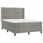 vidaXL Giroletto a Molle con Materasso Grigio Chiaro 140x200cm Velluto