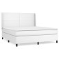 vidaXL Giroletto a Molle con Materasso Bianco 160x200 cm in Similpelle