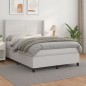 vidaXL Giroletto a Molle con Materasso Bianco 140x190 cm in Similpelle