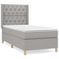vidaXL Giroletto a Molle con Materasso Grigio Chiaro 80x200 cm Tessuto