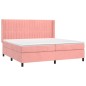 vidaXL Giroletto a Molle con Materasso Rosa 200x200 cm in Velluto