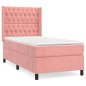 vidaXL Giroletto a Molle con Materasso Rosa 80x200 cm in Velluto