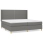 vidaXL Giroletto a Molle con Materasso Grigio Scuro 200x200 cm Tessuto