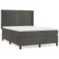 vidaXL Giroletto a Molle con Materasso Grigio Scuro 140x200 cm Velluto