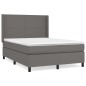 Giroletto a Molle con Materasso Grigio 140x200 cm in Similpelle