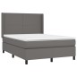 Giroletto a Molle con Materasso Grigio 140x200 cm in Similpelle