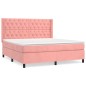 vidaXL Giroletto a Molle con Materasso Rosa 160x200 cm in Velluto