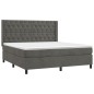 vidaXL Giroletto a Molle con Materasso Grigio Scuro 160x200 cm Velluto