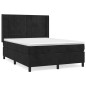 vidaXL Giroletto a Molle con Materasso Nero 140x200 cm in Velluto