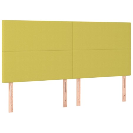 Testiera 4 pz Verde 100x5x78/88 cm in Tessuto