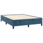 Giroletto a Molle con Materasso Blu Scuro 140x190 cm in Velluto