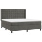 Giroletto a Molle con Materasso Grigio Scuro 160x200 cm Velluto