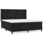 vidaXL Giroletto a Molle con Materasso Nero 160x200 cm in Velluto