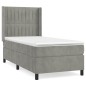 vidaXL Giroletto a Molle con Materasso Grigio Chiaro 80x200 cm Velluto