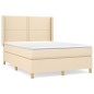 Giroletto a Molle con Materasso Crema 140x200 cm in Tessuto