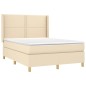 Giroletto a Molle con Materasso Crema 140x200 cm in Tessuto