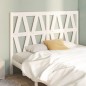 Testiera per Letto Bianca 146x4x100cm in Legno Massello di Pino Testiera per Letto Bianca 146x4x100cm in Legno Massello di Pino