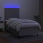 Letto a Molle Materasso e LED Grigio Chiaro 90x200 cm Tessuto Letto a Molle Materasso e LED Grigio Chiaro 90x200 cm Tessuto