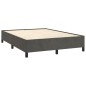 Giroletto a Molle con Materasso Grigio Scuro 140x200 cm Velluto
