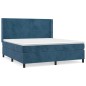 Giroletto a Molle con Materasso Blu Scuro 160x200 cm in Velluto
