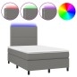 Letto a Molle Materasso e LED Grigio Scuro 120x200cm in Tessuto Letto a Molle Materasso e LED Grigio Scuro 120x200cm in Tessuto