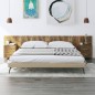 Testiera per Letto con Armadietti Legno Multistrato Rovere Fumo Testiera per Letto con Armadietti Legno Multistrato Rovere Fumo