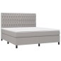 vidaXL Letto a Molle Materasso e LED Grigio Chiaro 180x200 cm Tessuto vidaXL Letto a Molle Materasso e LED Grigio Chiaro 180x200 cm Tessuto