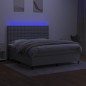 vidaXL Letto a Molle Materasso e LED Grigio Chiaro 180x200 cm Tessuto vidaXL Letto a Molle Materasso e LED Grigio Chiaro 180x200 cm Tessuto