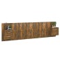Testiera per Letto con Armadietti Legno Multistrato Rovere Fumo Testiera per Letto con Armadietti Legno Multistrato Rovere Fumo