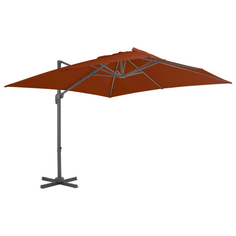 Ombrellone a Sbalzo con Palo in Alluminio 300x300 cm Terracotta Ombrellone a Sbalzo con Palo in Alluminio 300x300 cm Terracotta