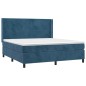 vidaXL Giroletto a Molle con Materasso Blu Scuro 180x200 cm in Velluto