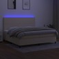 vidaXL Letto a Molle Materasso e LED bianco 200x200cm in Tessuto vidaXL Letto a Molle Materasso e LED bianco 200x200cm in Tessuto