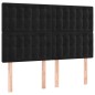 Giroletto a Molle con Materasso Nero 140x200 cm in Velluto