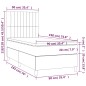 Letto a Molle Materasso e LED Grigio Chiaro 90x190 cm Tessuto Letto a Molle Materasso e LED Grigio Chiaro 90x190 cm Tessuto
