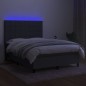 Letto a Molle Materasso e LED Grigio Scuro 140x200cm in Tessuto Letto a Molle Materasso e LED Grigio Scuro 140x200cm in Tessuto