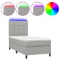 vidaXL Letto a Molle Materasso e LED Grigio Chiaro 90x190 cm Tessuto vidaXL Letto a Molle Materasso e LED Grigio Chiaro 90x190 cm Tessuto