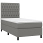 vidaXL Letto a Molle Materasso e LED Grigio Scuro 90x200 cm in Tessuto vidaXL Letto a Molle Materasso e LED Grigio Scuro 90x200 cm in Tessuto