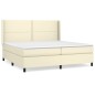 Giroletto a Molle con Materasso Crema 200x200 cm in Similpelle